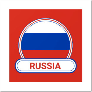 Russia Country Badge - Russia Flag Posters and Art